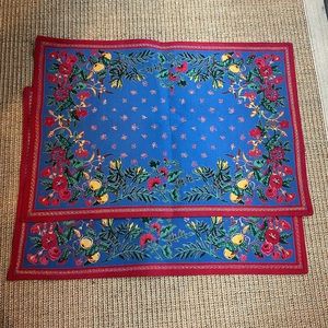 Set of 2 Vintage Williams Sonoma Provençal French cotton floral placemats 20x14
